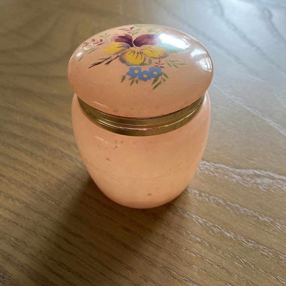 vintage Lefton alabaster trinket box